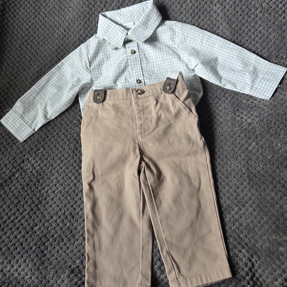 Carter's Blue and Gray Plaid Shirt